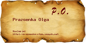 Prazsenka Olga névjegykártya